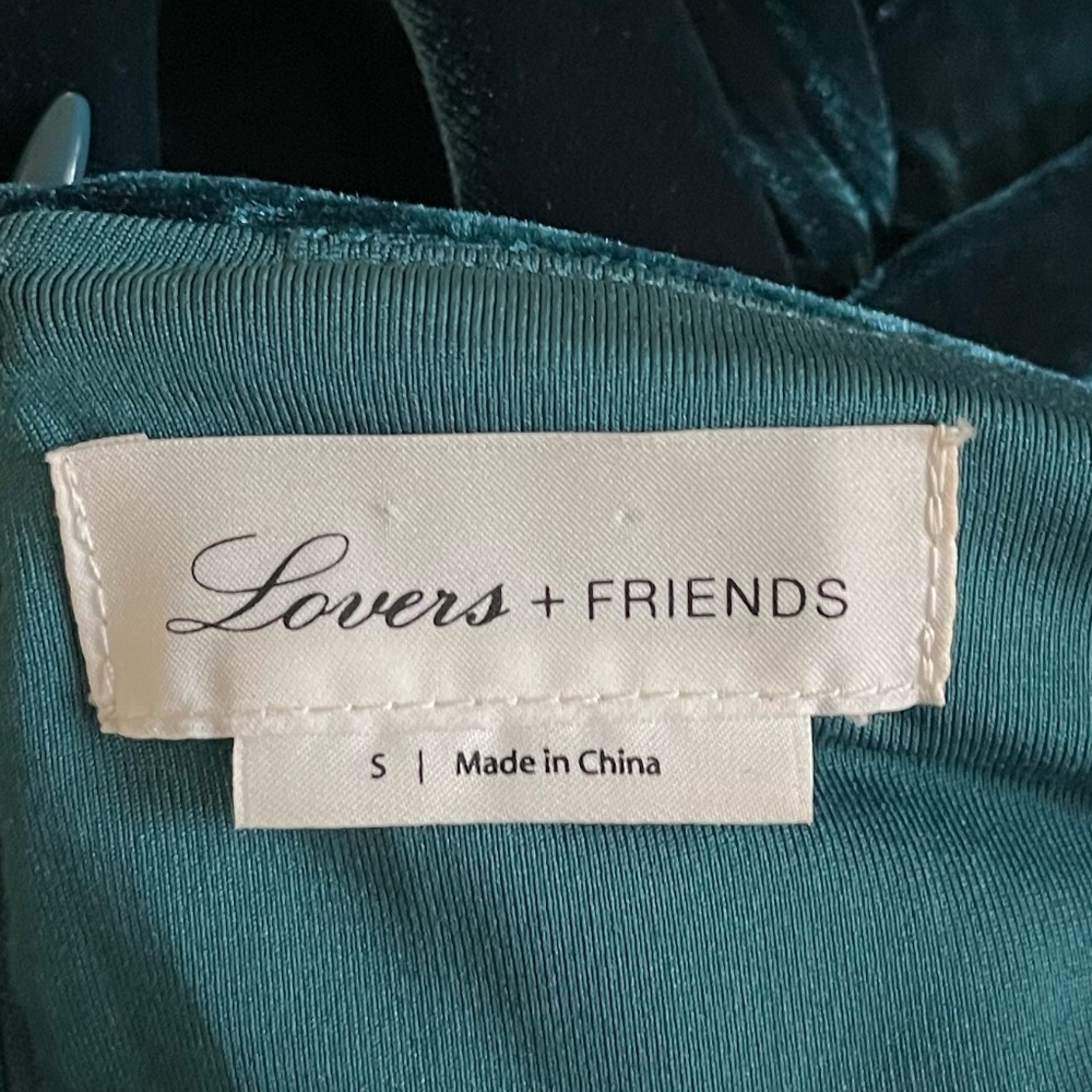 LOVERS + FRIENDS | Andie Ruched Velvet Fabric Mini Dress in Deep Teal | Size S - Picture 8 of 11